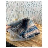 Modern Abstract 5x7 Machine Washable Area Rug Non-Slip Soft Bedroom Living Romm Rug Blue Ultra Thin Print Faux Wool Floor Carpet Throw Rugs for Nursery Playroom Dining Room Indoor Office