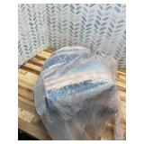 Modern Abstract 5x7 Machine Washable Area Rug Non-Slip Soft Bedroom Living Romm Rug Blue Ultra Thin Print Faux Wool Floor Carpet Throw Rugs for Nursery Playroom Dining Room Indoor Office