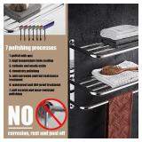 LUANT Bathroom Shelf 3-Tier Wall Mounting Rack with Towel Bars