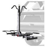 Retails for $250! Rockland Foldable 2-Bike Rack with Lock, 200 lbs Capacity, Hitch Mount Bike Rack, Fits up to 5" Fat Tire Width and 50" Wheelbase, Bike Carrier Rack for 2" Receiver for Cars SUVs Vans