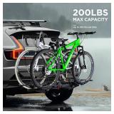 Retails for $250! Rockland Foldable 2-Bike Rack with Lock, 200 lbs Capacity, Hitch Mount Bike Rack, Fits up to 5" Fat Tire Width and 50" Wheelbase, Bike Carrier Rack for 2" Receiver for Cars SUVs Vans