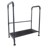 Retails for $179! Suitable for The Elderly and Children with Auxiliary handrails, Anti Slip, LED Sensor Lighting, Adjustable Height, Bedside Sofa, footrest Stool (Pure Black)