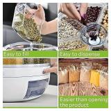 Rotating Grain Storage Bin 6 Grids Rice Container One-Click Output Large Capacity Food Dispenser For Rice Grains Sealed Moisture Proof Organizer (Small)