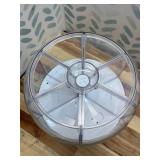 Rotating Grain Storage Bin 6 Grids Rice Container One-Click Output Large Capacity Food Dispenser For Rice Grains Sealed Moisture Proof Organizer (Small)