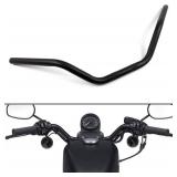 Motorcycle Hanger 1 inch 25mm Ace Cafe Racer Clubman Handlebar Handle bars handlebars Bar compatible with Harley Sportster XL883 XL1200(Black Medium)