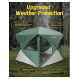 Retails for $212! Camping Tent,4 Person Tent for Camping,Setup in 60 Seconds, 4 Person Pop up Tents, Hub Tents, Water-Resistant, Windproof, UV Resistant, Instant Cabin with Removable Floor,Portable