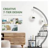 5 Tier Metal Plant Stand Indoor, 67.25 Tall Half Moon Shape Multiple Stand Holder Shelf Planter Display, Hanging Shelf Flower Stand Ladder for Patio Garden Living Room, Black Set of 2