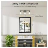 24x32 Inch Black Bathroom Mirror for Wall, Thick Metal Framed Rectangle Mirrors for Over Sink, Bedroom, Living Room, Entryway, Anti-Rust, HD Tempered Glass