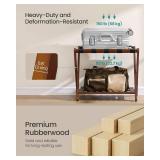 Retails for $126! SONGMICS Solid Wood Luggage Racks, Set of 2, No Assembly Required, Foldable Suitcase Stand, Luggage Holder, with Storage Shelf, for Guest Room, Hotel, Bedroom, Coffee Brown URLR021K0