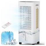 Retails for $140! Evaporative Air Cooler Portable: Fans That Blow Cold Air for Room, Bedroom, Indoor, Office - Swamp Cooling Fan with 19ft Remote, 12H Timer, 30dB Quiet, 3 Speeds, 2.1Gal Water Tank, I