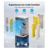 Retails for $140! Evaporative Air Cooler Portable: Fans That Blow Cold Air for Room, Bedroom, Indoor, Office - Swamp Cooling Fan with 19ft Remote, 12H Timer, 30dB Quiet, 3 Speeds, 2.1Gal Water Tank, I
