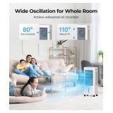 Retails for $140! Evaporative Air Cooler Portable: Fans That Blow Cold Air for Room, Bedroom, Indoor, Office - Swamp Cooling Fan with 19ft Remote, 12H Timer, 30dB Quiet, 3 Speeds, 2.1Gal Water Tank, I