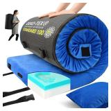Memory Foam Camping Mattress pad, Comfortable Thick Floor Sleeping Mat for Adults with Waterproof and Non-Slip Bottom, Portable Roll Up Mattress for Sleepover Guest,Cot Mad for Car Camping