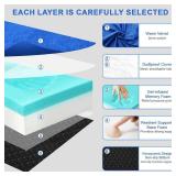 Memory Foam Camping Mattress pad, Comfortable Thick Floor Sleeping Mat for Adults with Waterproof and Non-Slip Bottom, Portable Roll Up Mattress for Sleepover Guest,Cot Mad for Car Camping