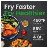 Chefman Air Fryer 4 QT Compact Airfryer for Quick & Easy Meals in Minutes, Features Hi-Fry Technology for Extra Crisp, Touchscreen Controls with 4 Presets, Nonstick & Dishwasher Safe Basket - Black