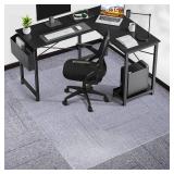 Chair Mat for Carpet, SALLOUS 46" x 60" Office Chair Mat for Carpeted Floors, Heavy Duty Vinyl Floor Mat with Grips, Floor Protector Computer Desk Mat for Home Office (Clear, Rectangular)