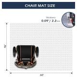 Chair Mat for Carpet, SALLOUS 46" x 60" Office Chair Mat for Carpeted Floors, Heavy Duty Vinyl Floor Mat with Grips, Floor Protector Computer Desk Mat for Home Office (Clear, Rectangular)