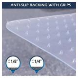 Chair Mat for Carpet, SALLOUS 46" x 60" Office Chair Mat for Carpeted Floors, Heavy Duty Vinyl Floor Mat with Grips, Floor Protector Computer Desk Mat for Home Office (Clear, Rectangular)