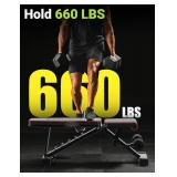 Yoleo Adjustable Weight Bench for Full Body Workout; Foldable Bench Press Bench of Home Gym Strength Training; Incline Decline Flat Utility Workout Bench with Quick Folding& Fast Adjustment (Black)