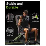 Yoleo Adjustable Weight Bench for Full Body Workout; Foldable Bench Press Bench of Home Gym Strength Training; Incline Decline Flat Utility Workout Bench with Quick Folding& Fast Adjustment (Black)