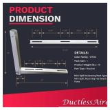 DuctlessAire Outdoor Wall Bracket - Mini Split Mounting Bracket - Ductless Air Conditioner Wall Mount - Mini Split AC/Heating System - Brackets for Window AC, HVAC, Heat Pump & More (9000-36000 BTU)