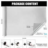 36 Inch X 26 Ft One Way Window Tint Privacy Reflective Daytime Mirror Film Sun Blocking Thermal Insulated Film Heat Control Static Cling Anti UV for Home Office (Silver)