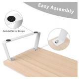 Large Dual Monitor Stand Riser - Monitor Stand for 2 Monitors, Wooden Computer Stand For Desk with Metal Legs, Desk Organizers and Storage With Drawer, Desk Shelf for Computer/Laptop/Printer/TV, Oak