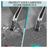 Office Chair Mat for Carpets, Clear Computer Desk Chair Mat for Low Carpeted Floors, Thick and Sturdy Carpet Protector, Easy Glide and Flat Without Curling(30