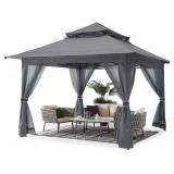 Retails for $142! ABCCANOPY Pop Up Gazebo 13x13 - Outdoor Canopy Tent with Mosquito Netting for Patio Garden Backyard(Gray)