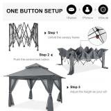 Retails for $142! ABCCANOPY Pop Up Gazebo 13x13 - Outdoor Canopy Tent with Mosquito Netting for Patio Garden Backyard(Gray)