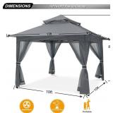 Retails for $142! ABCCANOPY Pop Up Gazebo 13x13 - Outdoor Canopy Tent with Mosquito Netting for Patio Garden Backyard(Gray)