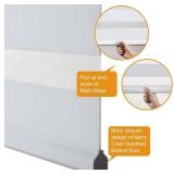 Persilux Zebra Blinds for Windows, Cordless Roller Blinds (50" W x 72" H, White) Light Filtering Sheer Window Treatments, Light Control for Day and Night, Room Darkening Roller Shades for Windows