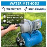 Retails for $150! FOTING 1.5HP Shallow Well Pump with Pressure Tank, 115V 1340GPH Automatic Irrigation Water Booster Jet Pump, Water Pumps Booster System 164FT for Home Garden Lawn Farm