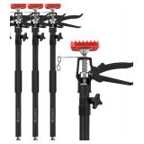 3PK Support Pole,Steel Telescopic Quick Adjustable 3rd Hand Support System, Support Rod, Supports up to 154 lbs Construction Rods for Cabinet Jacks Cargo Bars Drywalls Extends from 50 Inch to 118 Inch