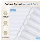 Grandekor No Drill Top Down Bottom Up Cellular Shades for Windows,Cordless Window Blinds for Indoor Windows,Light Filtering White Texture,Customize,Honeycomb Blinds Easy to Install