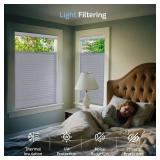 Grandekor No Drill Top Down Bottom Up Cellular Shades for Windows,Cordless Window Blinds for Indoor Windows,Light Filtering White Texture,Customize,Honeycomb Blinds Easy to Install