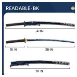 Japanese Samurai Katana Sword, 1060 High Carbon Steel Traditional Handmade, Blue Flame Full Tang, High-Performance/Razor-Sharp, Gifts for Men/Boys