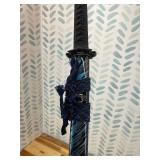 Japanese Samurai Katana Sword, 1060 High Carbon Steel Traditional Handmade, Blue Flame Full Tang, High-Performance/Razor-Sharp, Gifts for Men/Boys