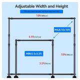 Retails for $120! Takerers 10x10 ft Adjustable Backdrop Banner Stand, Extra Thick Heavy Duty Aluminum Alloy Background Stand Kit with Carry Bag & Sand Bags, Photography Frame Stand for Trade Show Phot