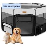 X-Large Dog Playpen, Portable Pet Play Pen for Cat, Puppies, Rabbits, Chickens, Foldable Large-Capacity Pet Tent for Indoor/Outdoor Travel Camping (Size XL Without Carry Bag)