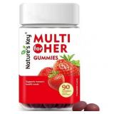 Nature s Key Women s Multivitamin Gummies  90 Count  Immune Support  18 Essential Vitamins  Niacin  Pantothenic Acid  Biotin  Calcium & Folic Acid Strawberry Flavored - BB 12/25