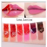 Caunmy Peel Off Lip Liner Stain Set, Long Lasting Liquid Lipstick, Matte Lip Gloss Non-Stick Transfer-proof Waterproof Lip Pen