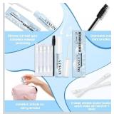 KevKev Lash Glue Clear Glue for Lash Clusters Waterproof Cluster Lash Glue Silicone Brush Lash Bond Strip Lash Glue with Lash Brush Cleaning Swabs Quick Dry Super Strong Hold (Clear,7ml)