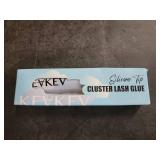 KevKev Lash Glue Clear Glue for Lash Clusters Waterproof Cluster Lash Glue Silicone Brush Lash Bond Strip Lash Glue with Lash Brush Cleaning Swabs Quick Dry Super Strong Hold (Clear,7ml)