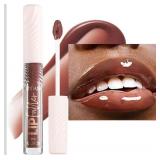 brown chocolate Lip GlossTinted Glitter Lipgloss Lip Oil Kids Teens Moisturizing Lipstick Lip Balm High Shine And Vegan Plumping Lip Gloss For Women Girls Long-Lasting Dry Lip Care lip pumper gloss 06