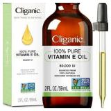 Cliganic 100% Pure Vitamin E Oil for Skin  Hair & Face - 60 000 IU  Non-GMO Verified | Natural D-Alpha Tocopherol