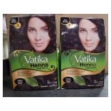 Lot of 2 Vatika Natural Henna Hair Color - Rich Black (6 Sachets) - BB 6/2025