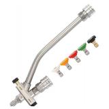 PEUTIER Foam Cannon Dual-Connector Accessory, 1/4 Inch Pressure Washer Gun Double Tip Attachment with 5pcs Pressure Washer Nozzles Pressure Washer Accessories for Car Motorcycle Washing Home Cleaning