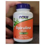 NOW Foods Natural Spirulina  500 mg  120 Veg Capsules BB 11/2025
