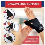 Doctor Developed Ergonomical Thumb Brace Support Right Hand or Left Hand for Arthritis Pain and Support, Thumb Spica Splint for Trigger Thumb, Thumb Stabilizer for Tendonitis, Sprain (Black, 1 Pack)